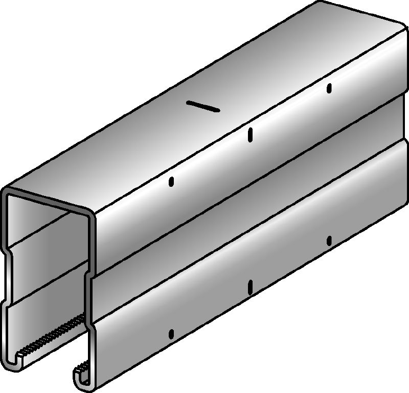 Rail MQ-72 U Rail entretoise MQ non perforé et galvanisé d'une hauteur de 72 mm destiné aux applications pour charges moyennes/lourdes