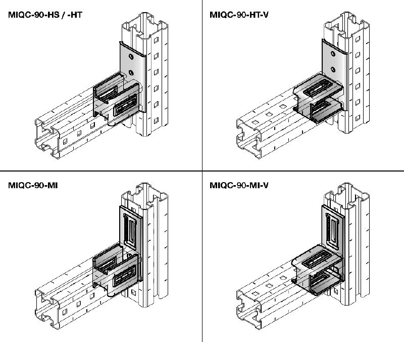 MIQC-H Thermisch verzinkte (HDG) verbinders voor zware toepassingen om twee MIQ-draagbalken te bevestigen