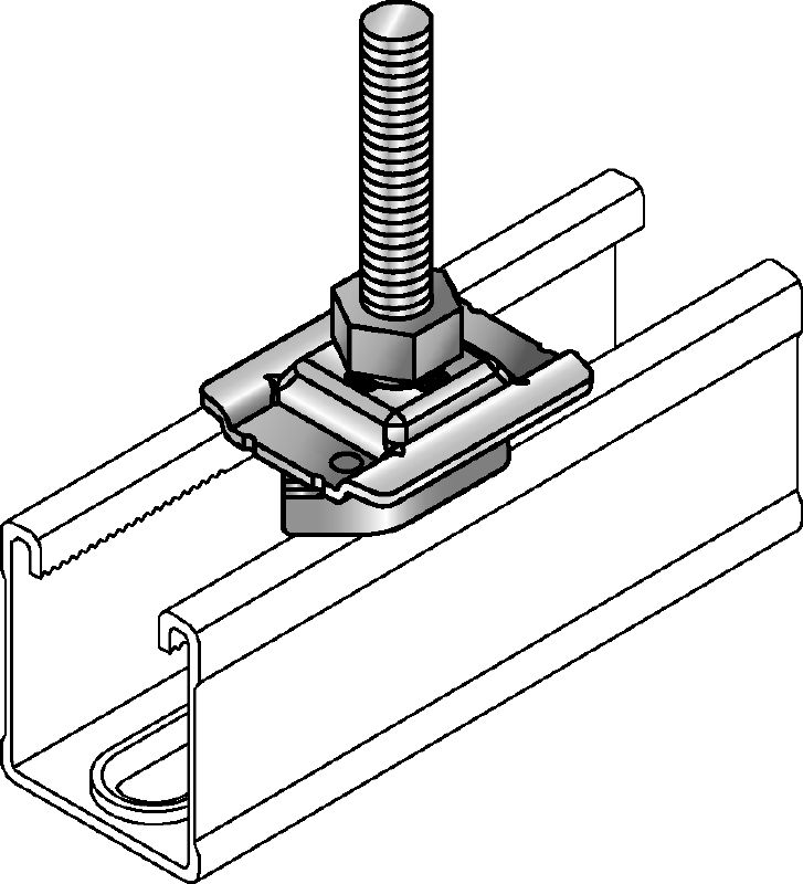 MM-ST Selle d'attache pour tubes préassemblée galvanisée pour un raccordement rapide aux rails entretoises MM