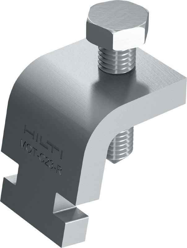 MQT-C-R Roestvrijstalen (A4) balkklem voor het direct verbinden van MQ-veerprofielen aan staalbalken