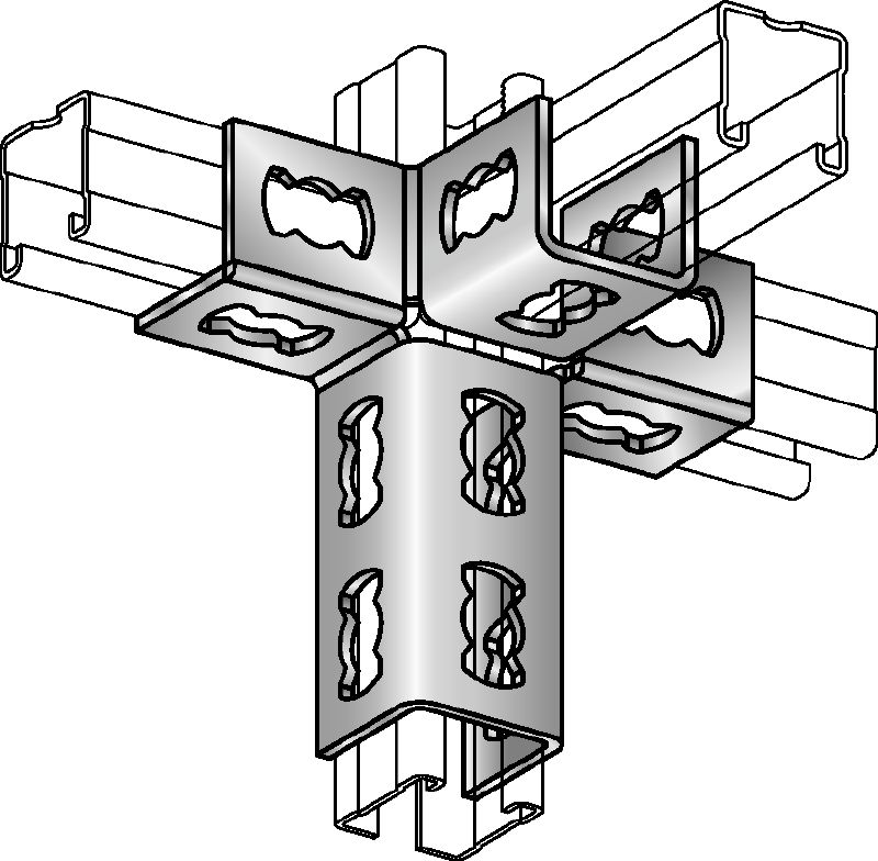 MQV-4-3 hoekverbinder Verzinkte railverbinder voor driedimensionale structuren