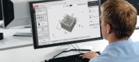 Suite PROFIS Engineering - Logiciel de dimensionnement structurel Logiciel de dimensionnement du chevillage pour l'ingénierie structurelle avec codes et homologations, calculs par méthode des éléments finis basée sur les composants et différentes méthodes de fixation Applications 1