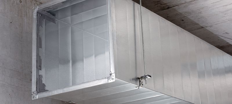 MVA-ZP ventilatieondersteuning Verzinkte beugel voor ventilatieleidingen voor het bovenhoofds bevestigen van zware ventilatieleidingen Toepassingen 1