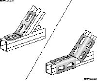 MQW 45°/135°-R Équerre à 45 ou 135 degrés en acier inoxydable (A4) pour le raccordement de plusieurs rails entretoises MQ