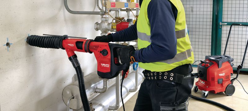 TE DRS-Y-stofafzuiging Stofafzuiging bij boren en beitelen in beton met de Hilti SDS Max (TE-Y)-breekhamers Toepassingen 1