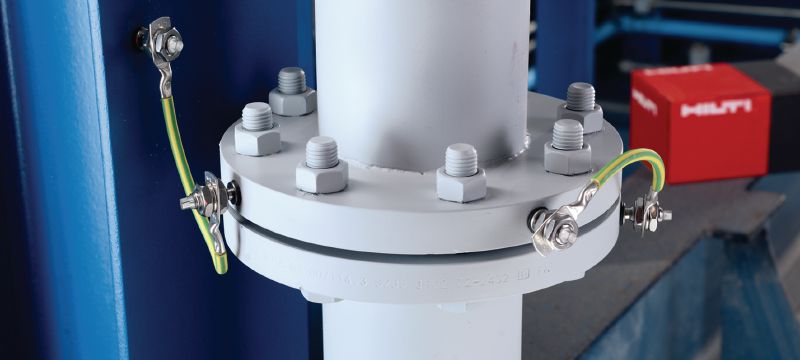 Elektrische verbinder S-BT-ER HL Inschroefmoer met draadbout (roestvrij staal, metrische draad of Whitworth draad) voor elektrische verbindingen op staal in zeer corrosieve omgevingen Toepassingen 1