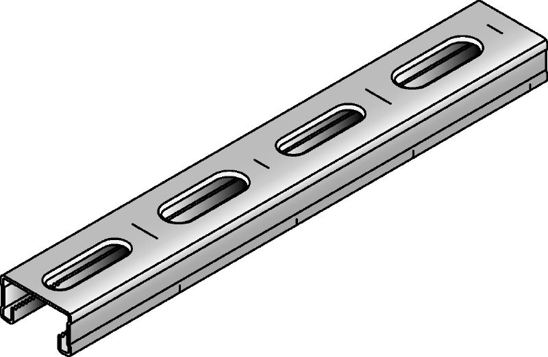 MM-C-16 Verzinkte 16 mm hoge MM-steunrail voor lichte toepassingen