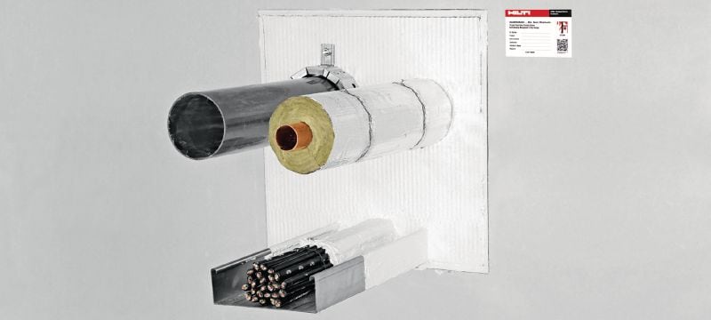 Enduit coupe-feu CFS-CT Système de panneaux avec un revêtement coupe-feu bénéficiant d'une vaste gamme d'homologations en tant qu'agent de colmatage des grandes ouvertures Applications 1