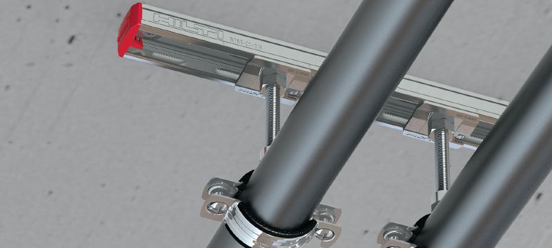 MM-S Verzinkt pijpklemzadel voor het verbinden van schroefdraadcomponenten met MM-rails Toepassingen 1
