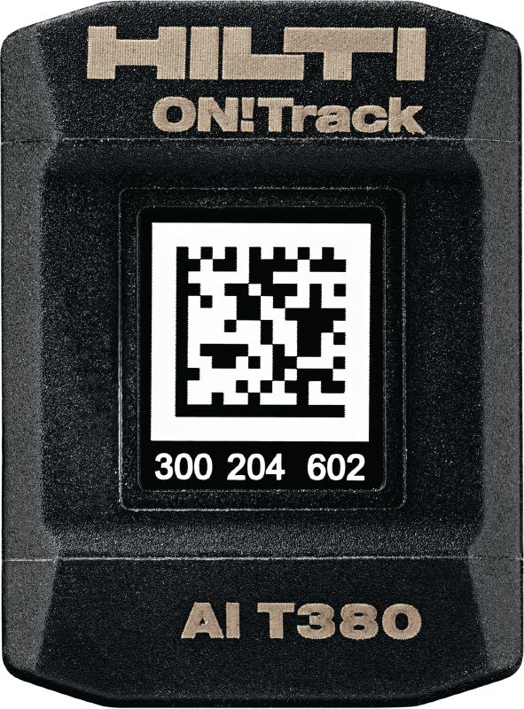 AI T380 Deze robuuste ON!Track-smart tag brengt bouwmaterieel in verbinding met het Hilti ON!Track-materieelbeheersysteem, vereenvoudigt het inventarisatieproces en traceert al uw materieel.