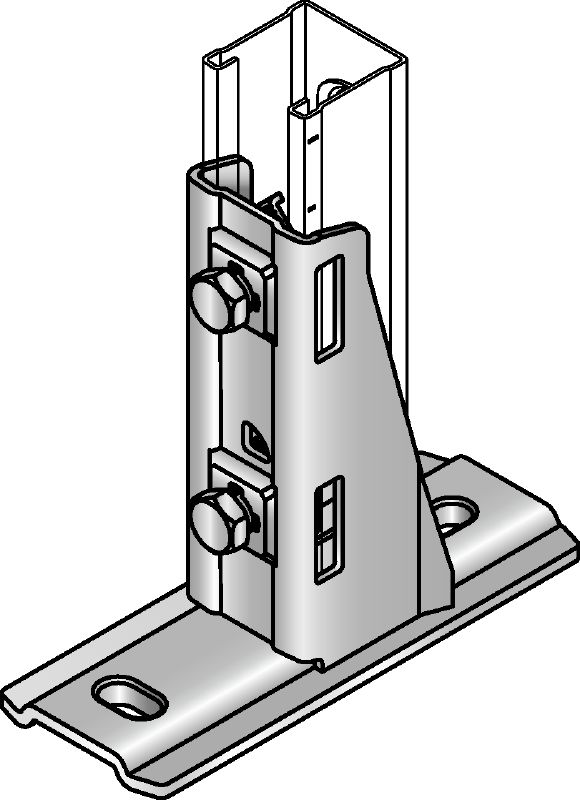 MM-R-16-36 Pied de rail galvanisé pour la fixation des rails MM sur divers matériaux support