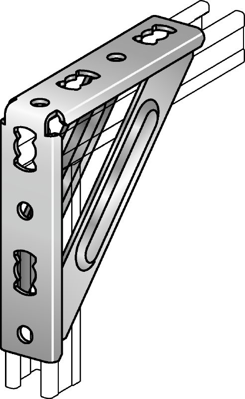 Support d'angle MQW-S Équerre solide à 90 degrés galvanisée pour relier plusieurs rails entretoises MQ dans des applications pour charges moyennes/lourdes